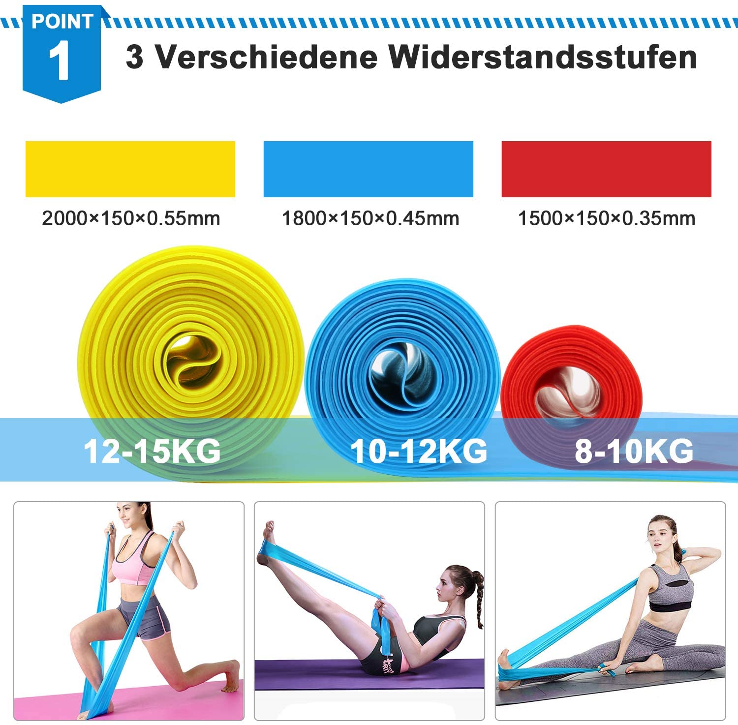 Elastic Fitness Bands 4Pcs Res - Crossfit Training Gear 评论和价格