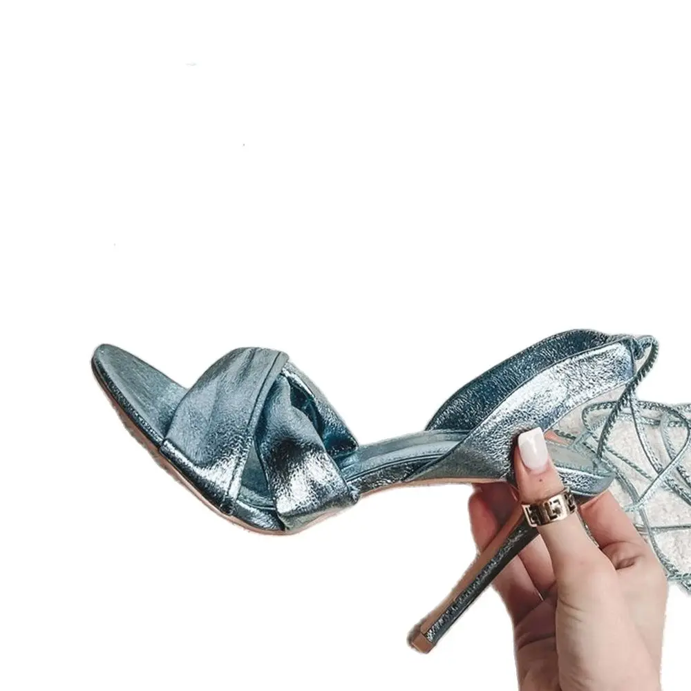 Metallic Blue Wrap Heeled Sand - Crossfit Ladies 评论和价格