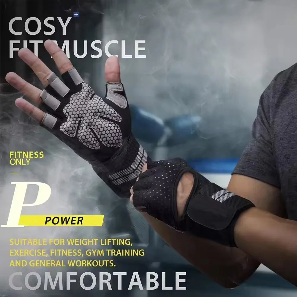 1Pair Half Finger Gym Fitness  - Crossfit Training Gear 评论和价格