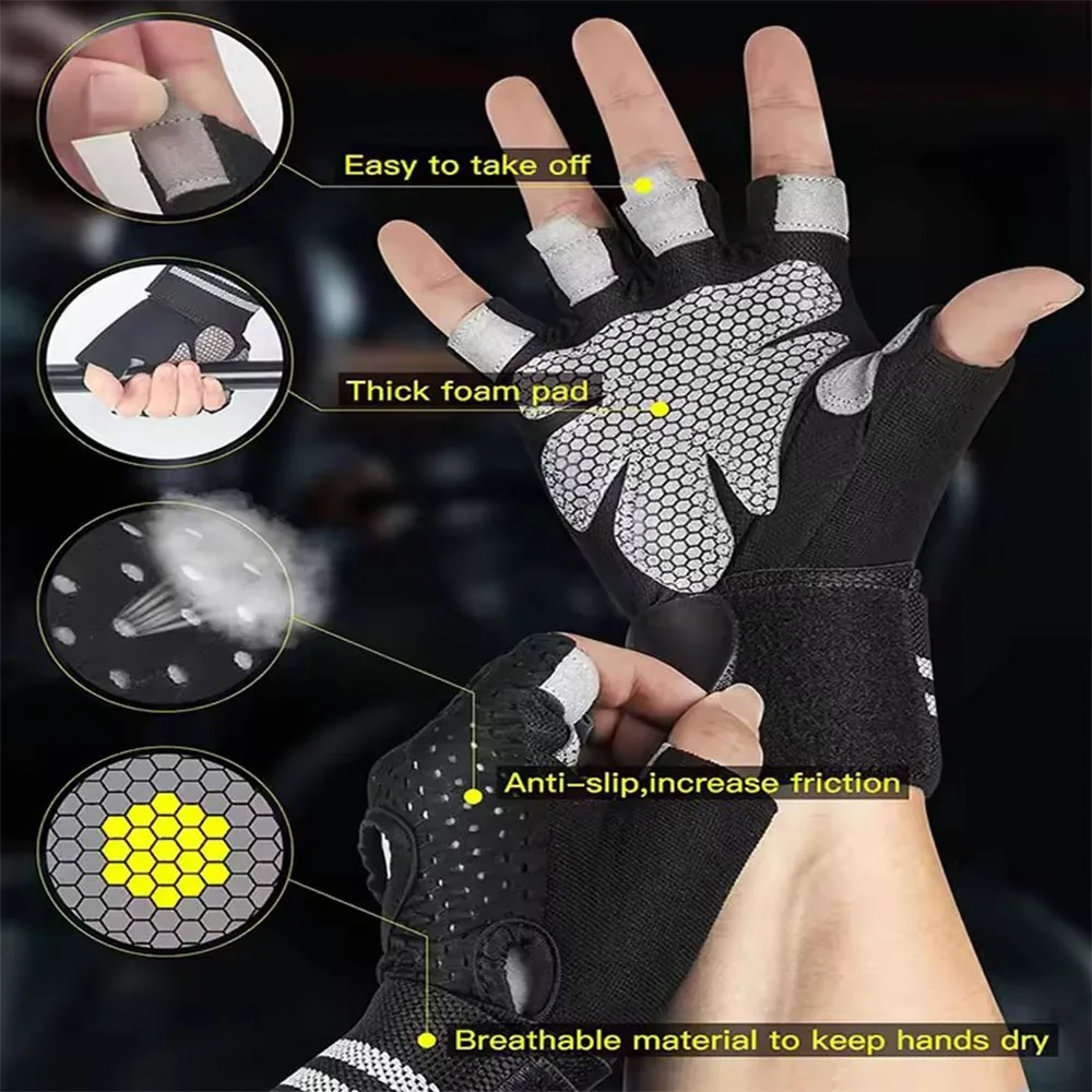 1Pair Half Finger Gym Fitness  - Crossfit Training Gear 评论和价格