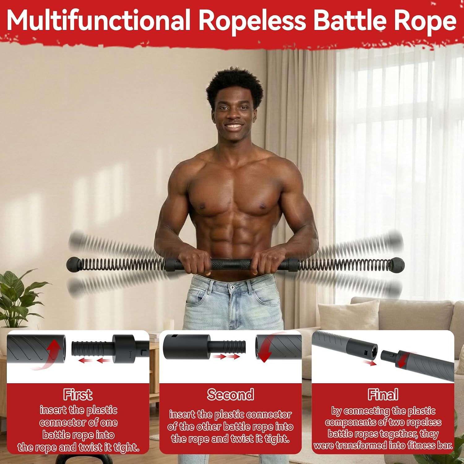 2-in-1 Upgraded Cordless Battl - Crossfit Training 评论和价格
