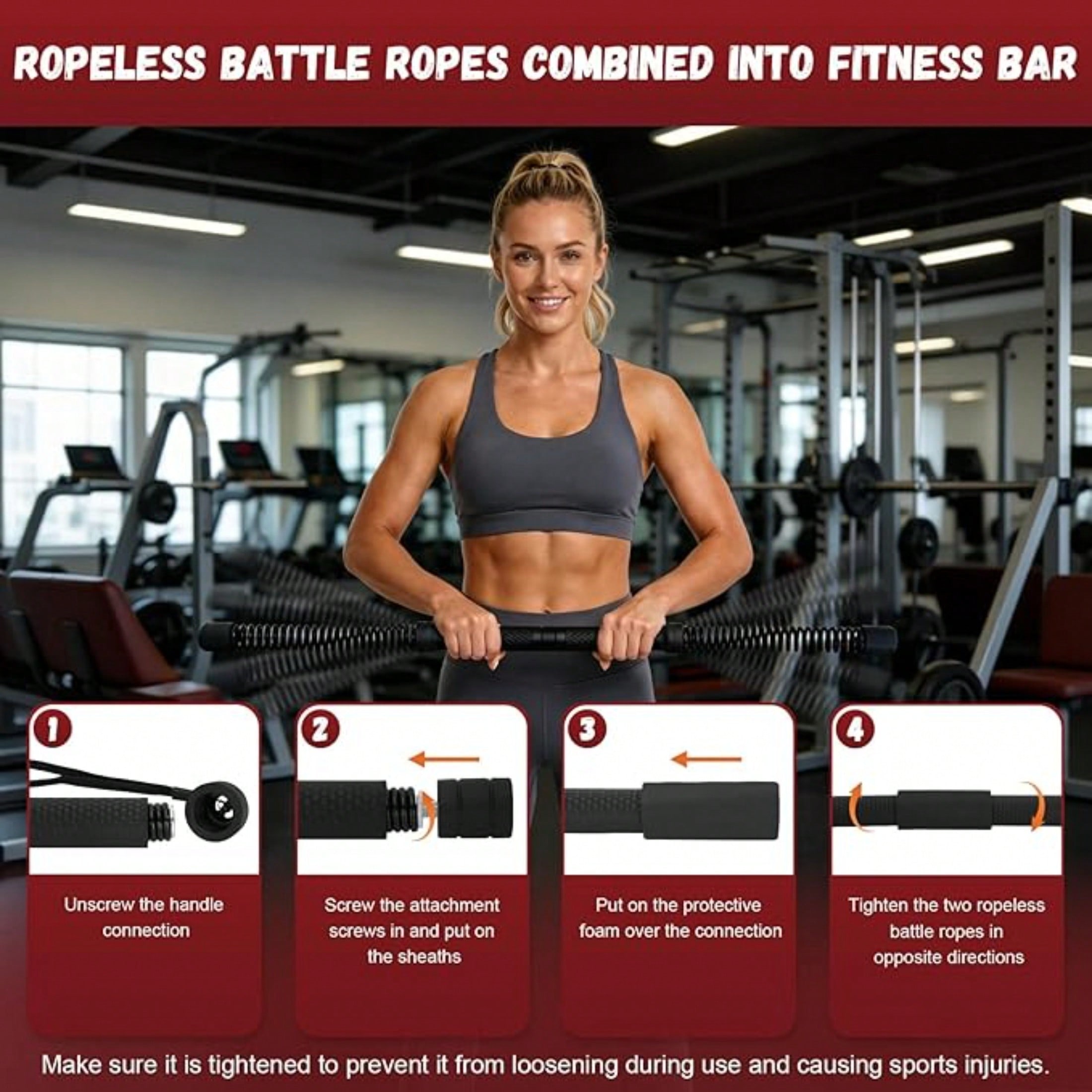 2-in-1 Upgraded Cordless Battl - Crossfit Training 评论和价格