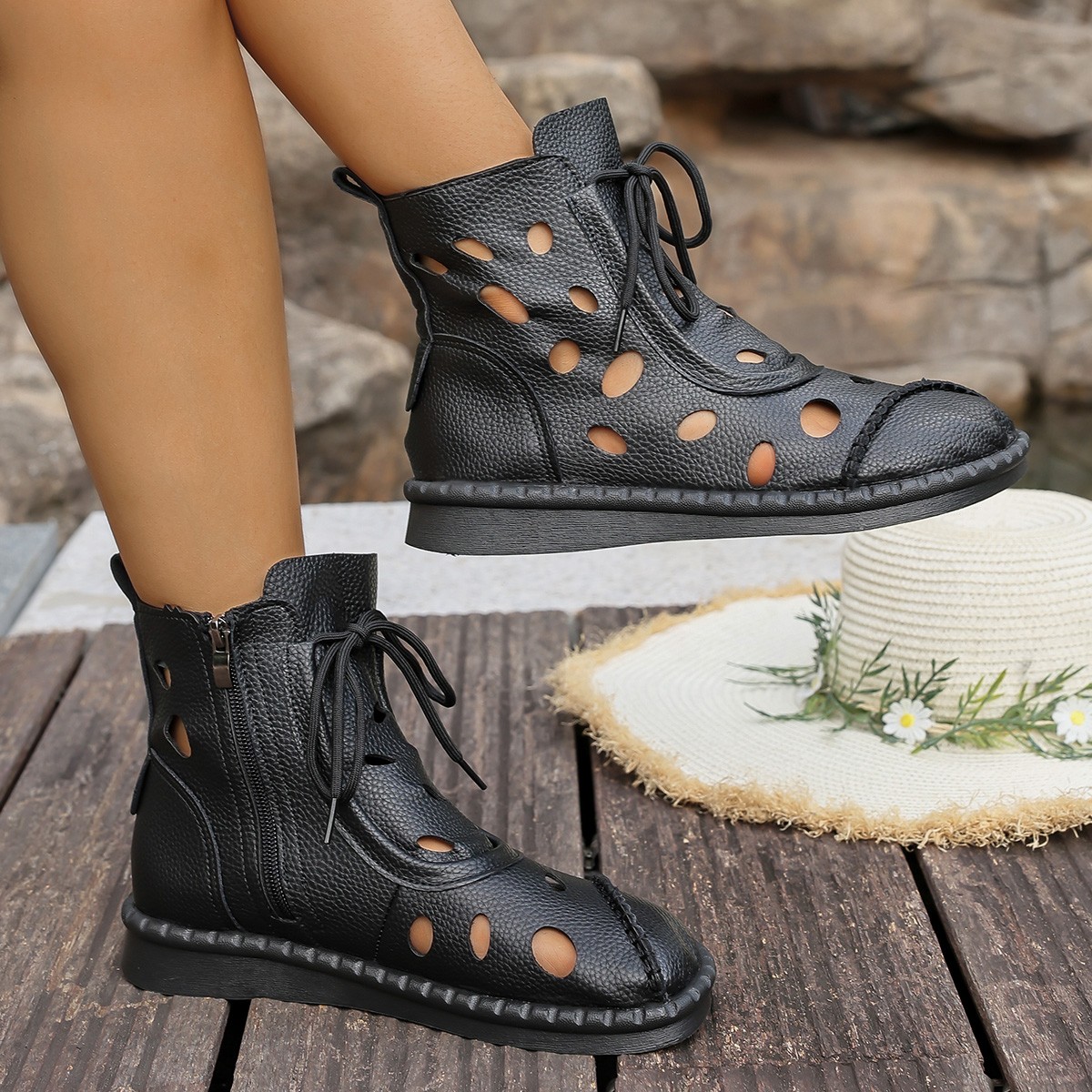 Vintage Breathable Hollowed Ou - Crossfit Outfit 评论和价格
